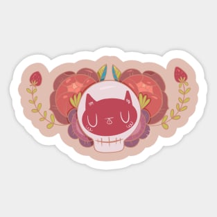 Skull and kitty Sticker